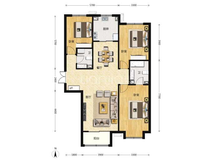 竞杰·常青藤--建面 137.84m²