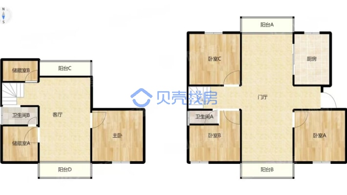 淮海花园4-2-1-2 221.00m²-户型图