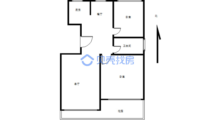 水岸龙庭 精装修 全明户型 一楼 带大花园 采光好-户型图