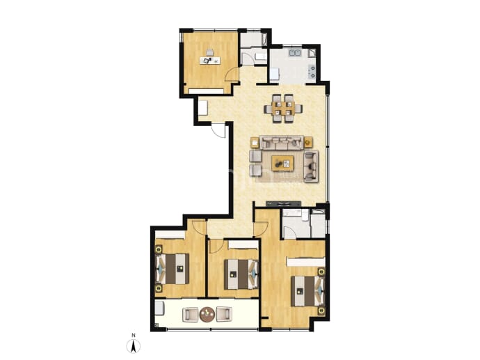 旭信翡翠滨江4室2厅2卫户型图