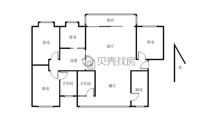 子昂广场旁电梯套四 满五唯一  户型方正 设施齐全-户型图