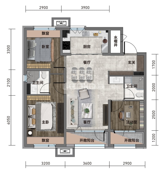 华润置地御华府--建面 106m²