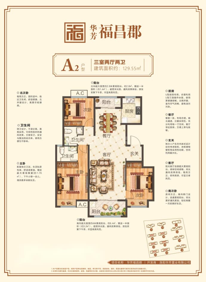 华芳福昌郡--建面 129.55m²