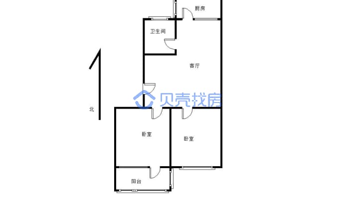 荷花市场北门，建行家属院简单装修，卧室朝南欢迎看房-户型图