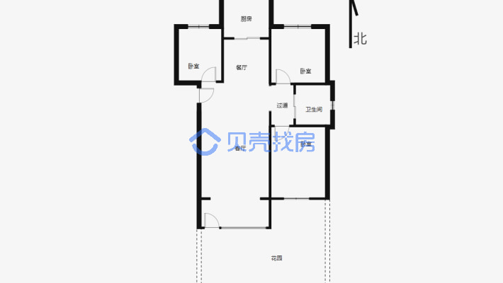 华源国秀家园 3室2厅 南 北-户型图