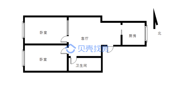 单价6100买兴华小区东侧 2005的房子-户型图