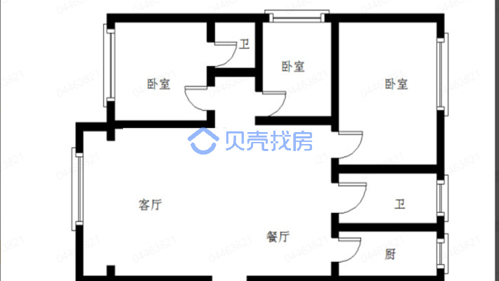 此房满二，通透，格局好上实Xiao-户型图