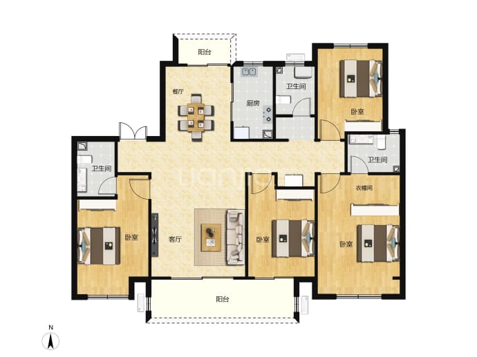 铁建投综开·观澜赋4室2厅3卫户型图