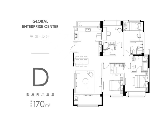 恒力环企中心--建面 170m²