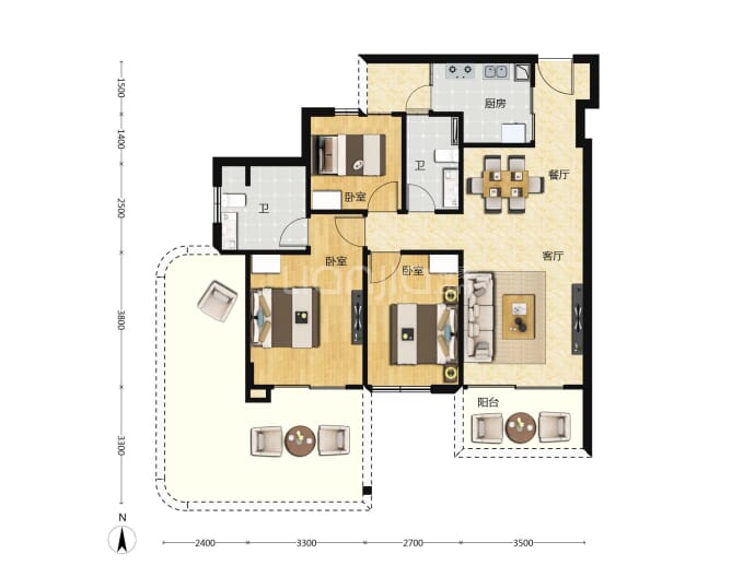 中兴汇富居--建面 95m²