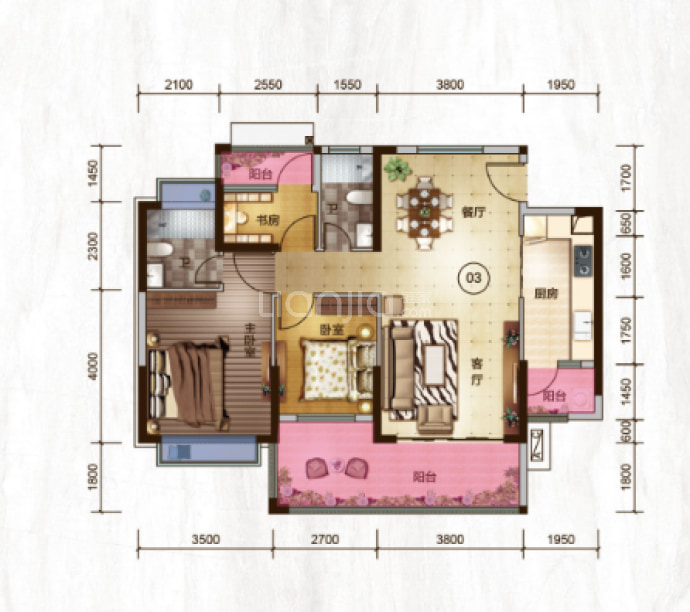 悦珑华府--建面 105.69m²