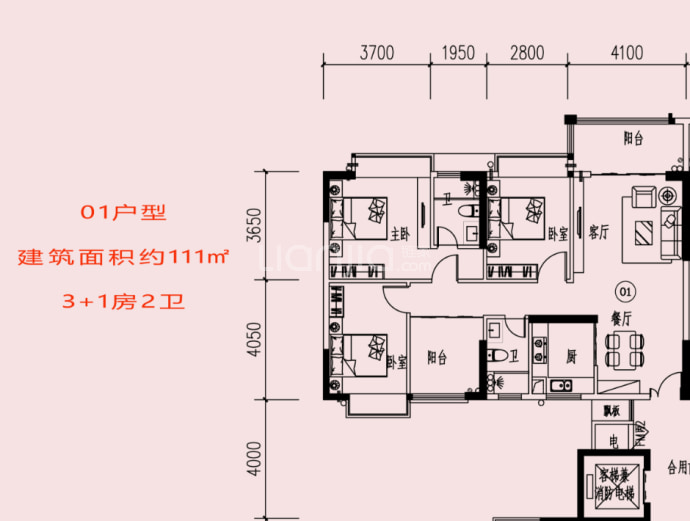 中宝温馨家园--建面 111m²