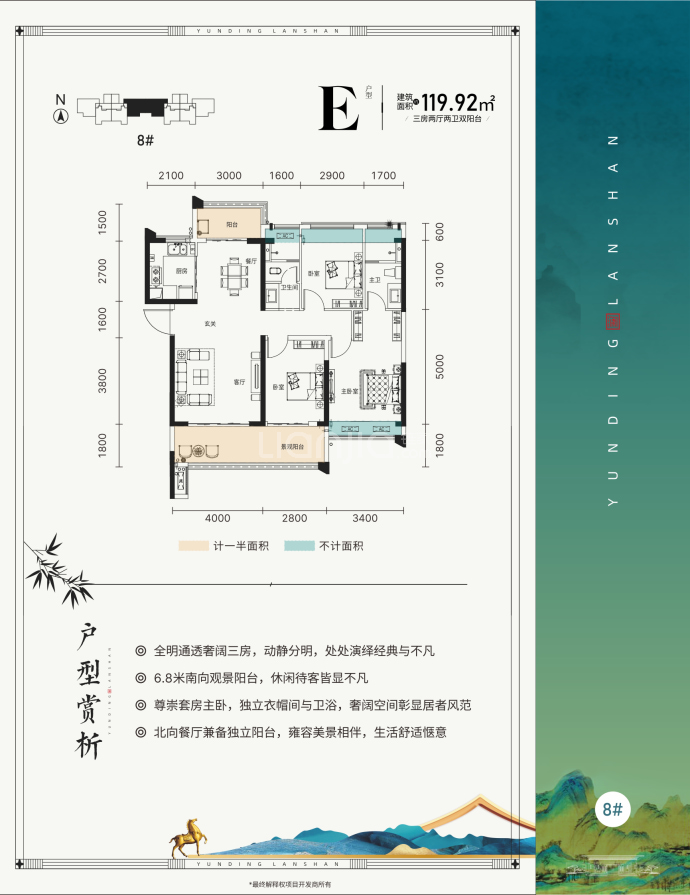 德亮恒业云顶澜山3室2厅2卫户型图