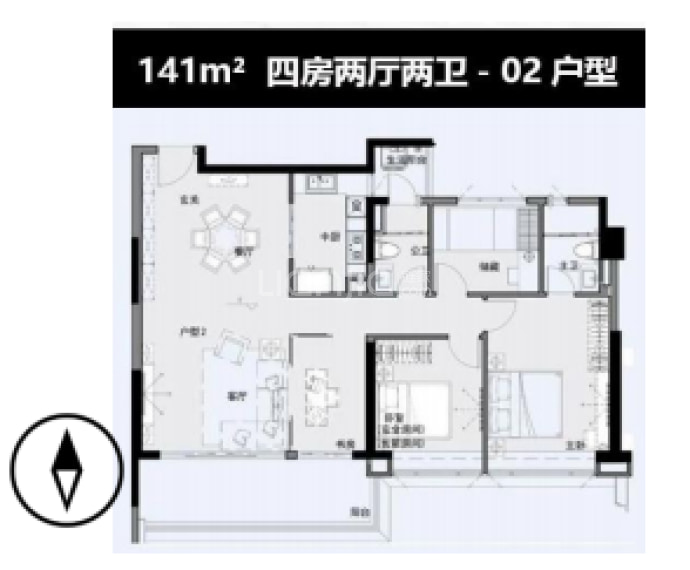 保利阅江台--建面 141m²