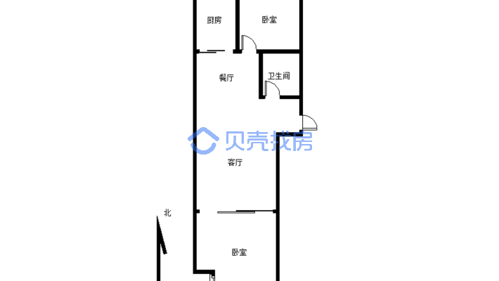 南北通透 简单装修 明厅 采光好 视野好-户型图