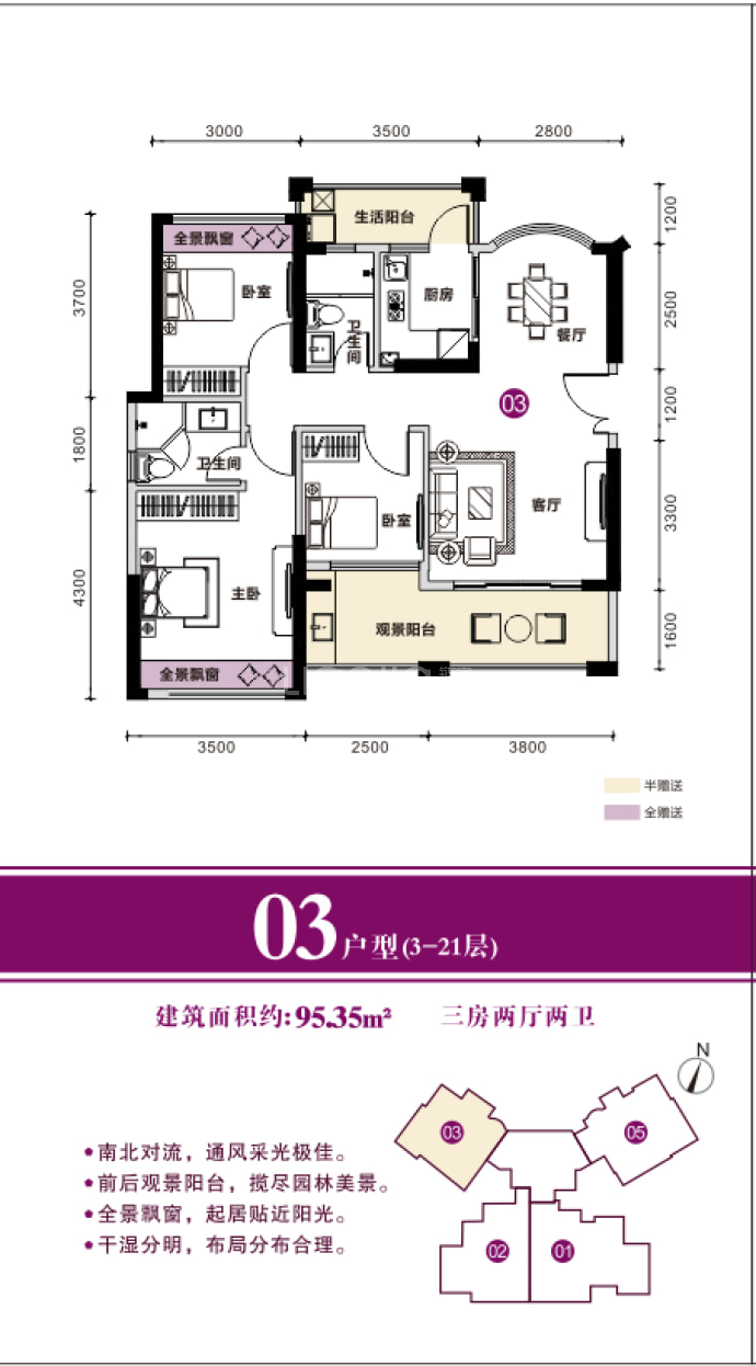 锦富·汇景湾--建面 95.35m²