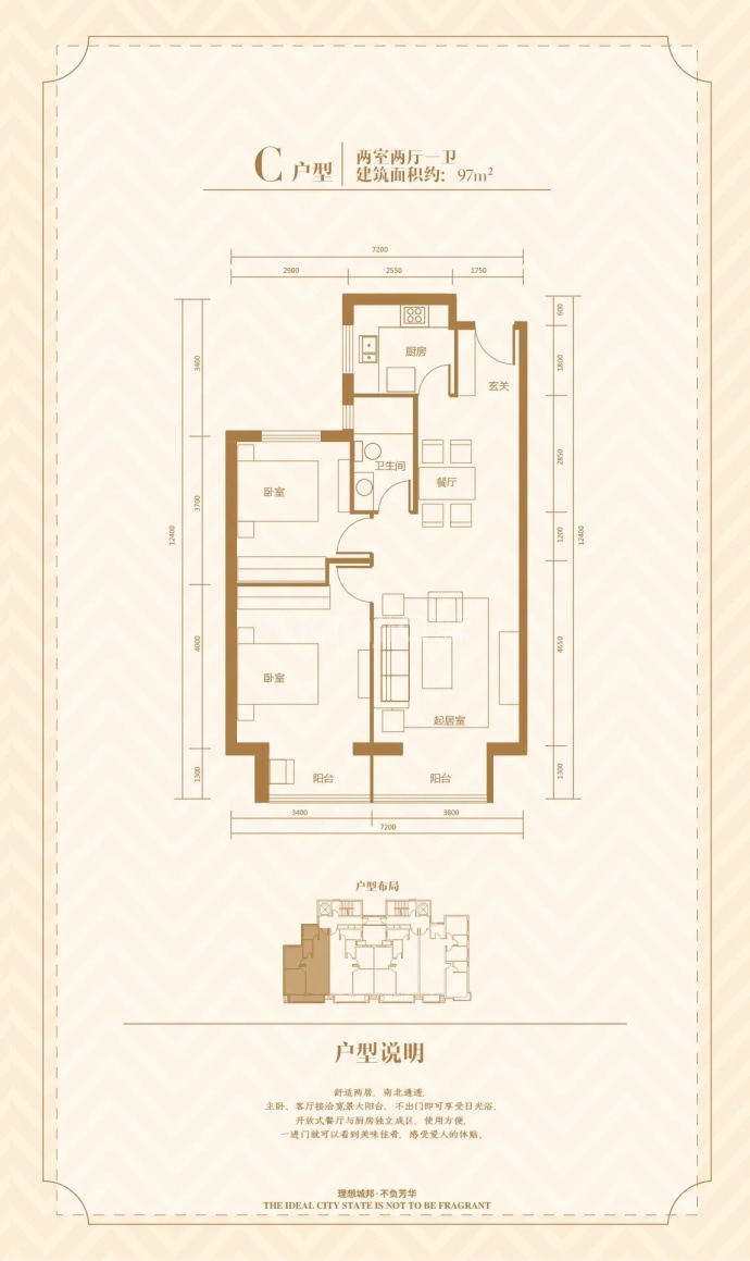 晟嘉理想湾--建面 97m²