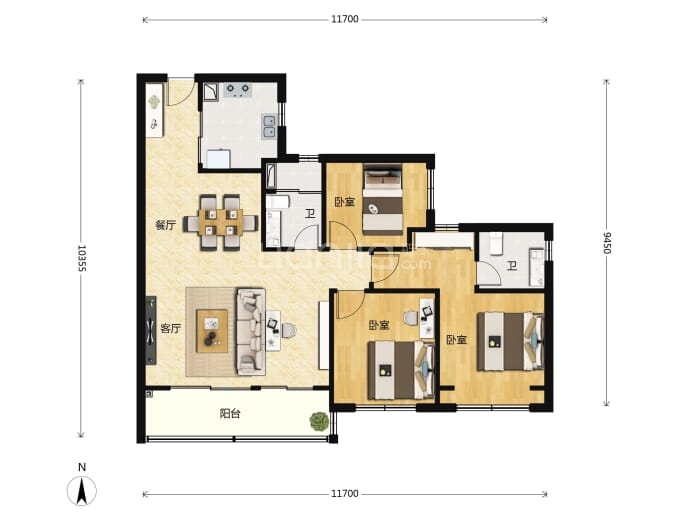 天健和悦府--建面 99m²