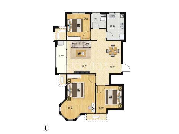 绿城·桂语朝阳--建面 98m²