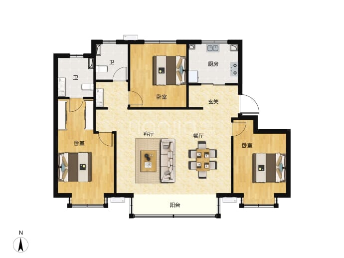 建投滨城园章--建面 120m²