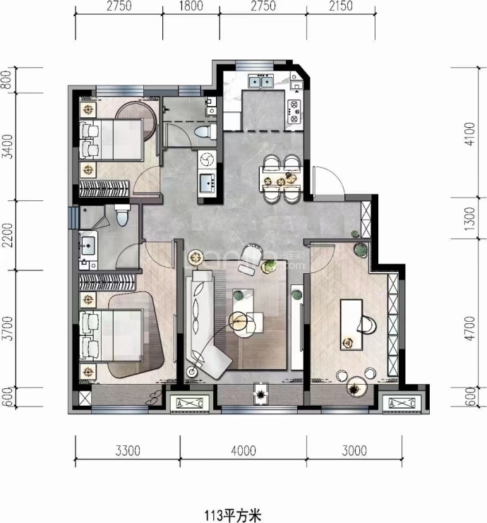 力旺湖语城--建面 113m²