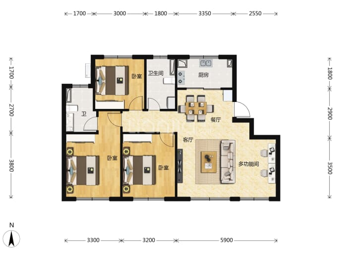 朝阳壹号--建面 125m²