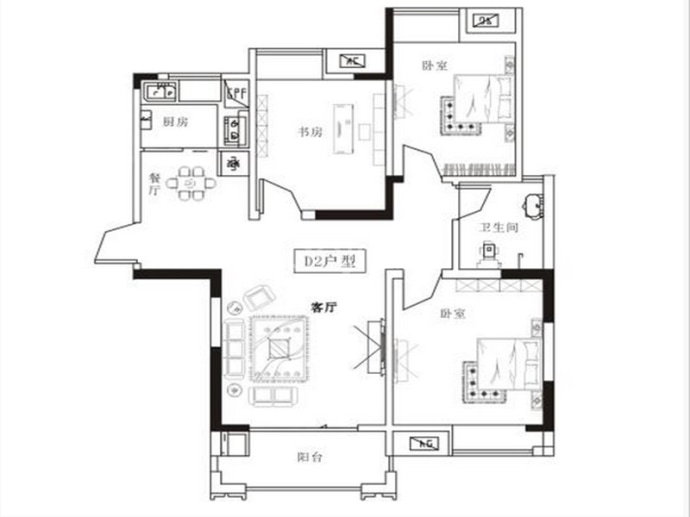 中德岳阳印象--建面 110.71m²