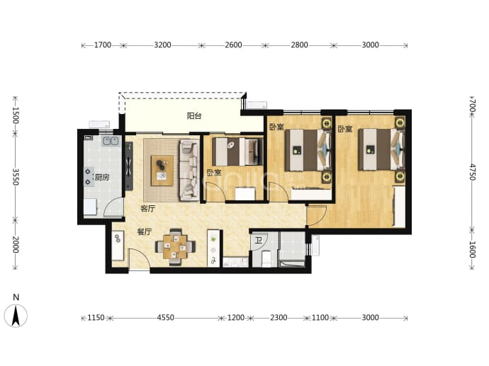 雅居乐美好时光名著--建面 79m²