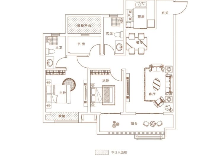 力高前城天悦府3室2厅2卫户型图