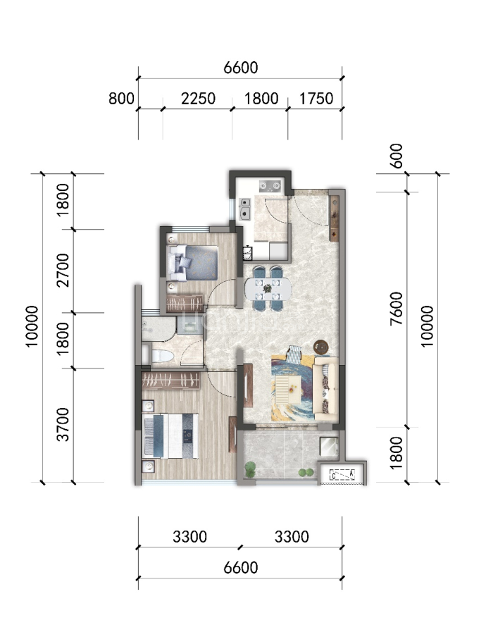 金地阳光城宝嘉·未来之城--建面 67m²