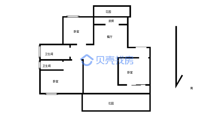 此房位于西关新城区，碧桂园物业-户型图