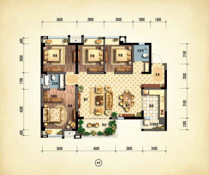 嘉裕第六洲--建面 128m²