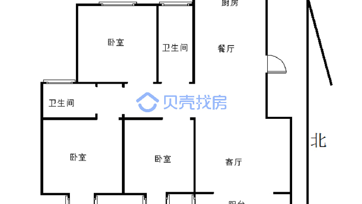 荣盛社区 3室2厅 东南-户型图