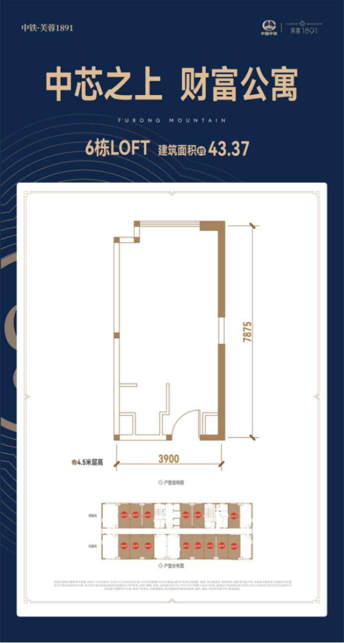 中铁芙蓉1891--建面 43.37m²