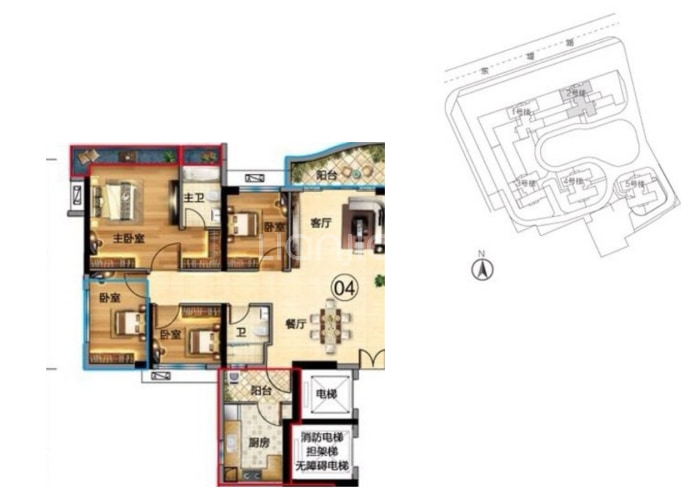 凯蓝滨江时光园--建面 95.47m²