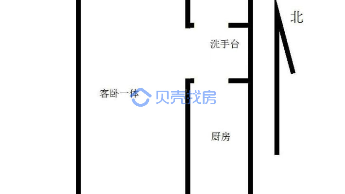 国茂·绿都皇城 1室1厅 南-户型图
