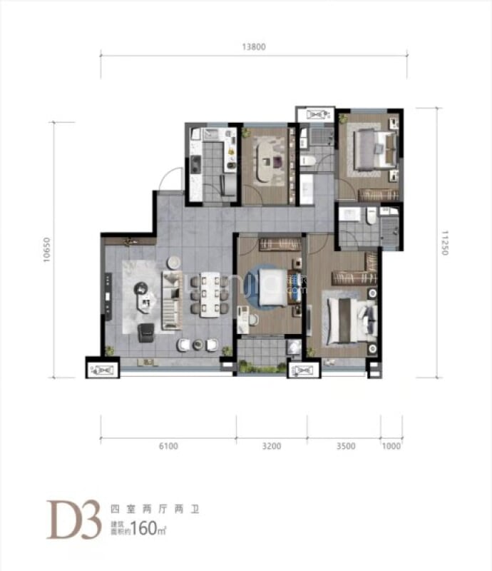 泾河·桂雨听澜--建面 160m²