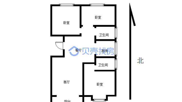 新小区，洋房，中间楼层边户，可按揭-户型图