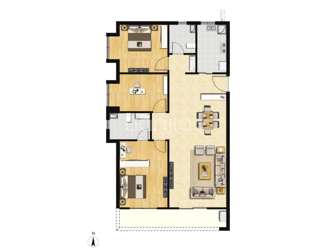 地铁时代云上城--建面 129m²