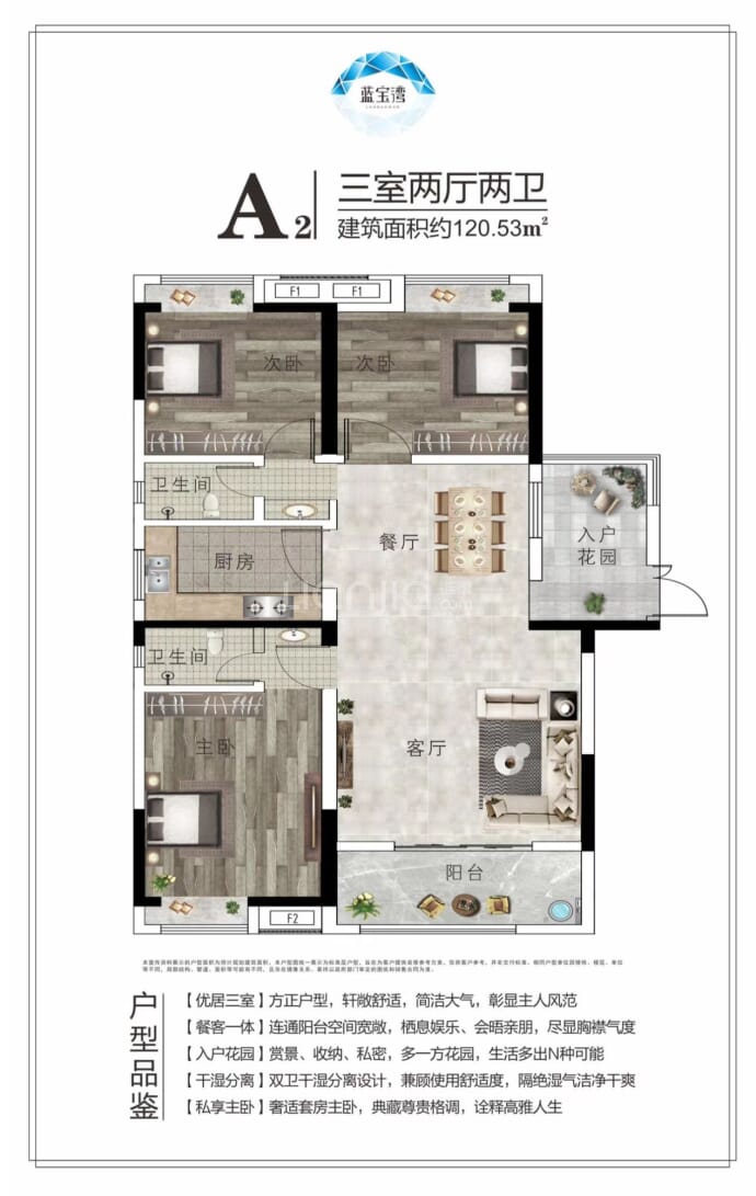 蓝宝湾--建面 120.53m²