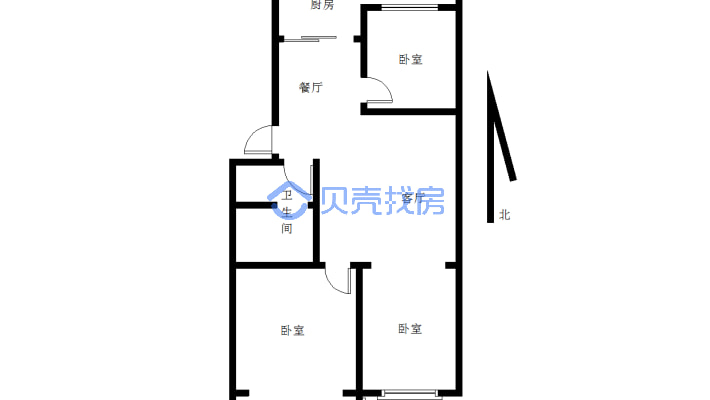 民族小区房屋出售干净整洁南北通透-户型图