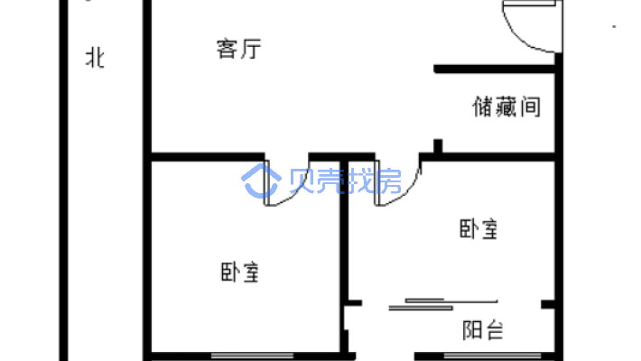 东方花园多层一楼经典二室有小院子后加小平房看房方便-户型图