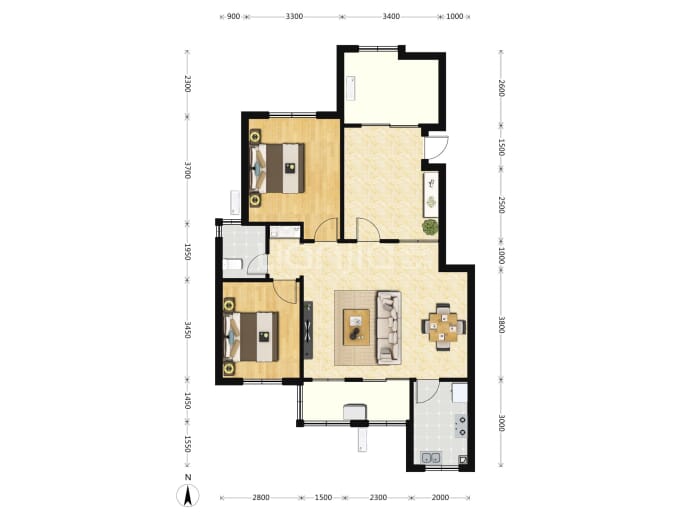 香颂湖国际社区--建面 88.1m²