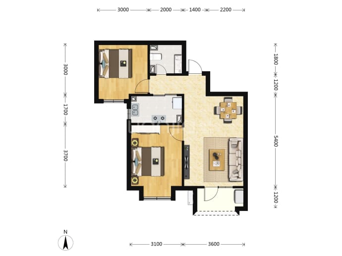 建投御湖园--建面 73.6m²