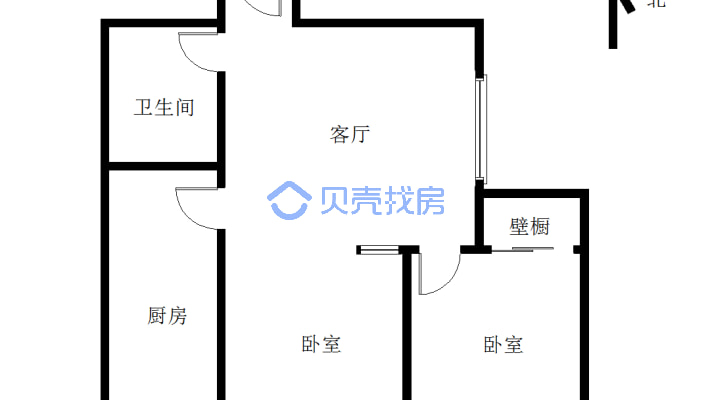 财富家园 2室1厅 南 北-户型图