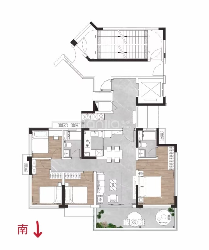 火炬建发澐山境4室2厅2卫户型图