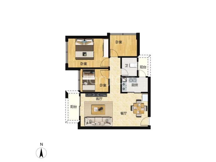 大族河山--建面 76m²