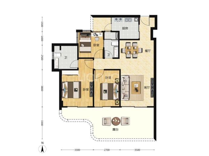 中兴汇富居--建面 95m²
