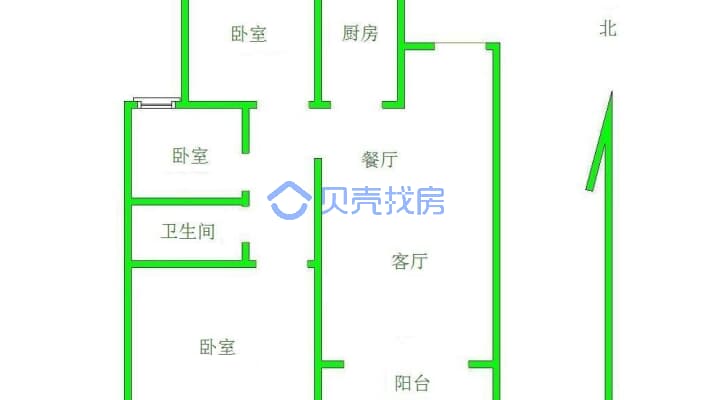 万和悦都 3室2厅 南-户型图