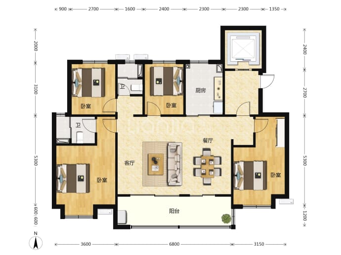 海伦堡大唐·玖悦澜湾--建面 130m²